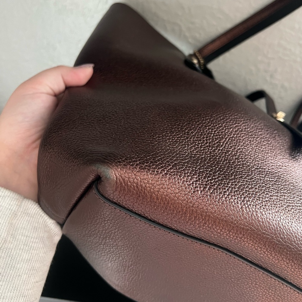 Coach Market Tote Bag in Metallic Bronze - Picture 7 of 11